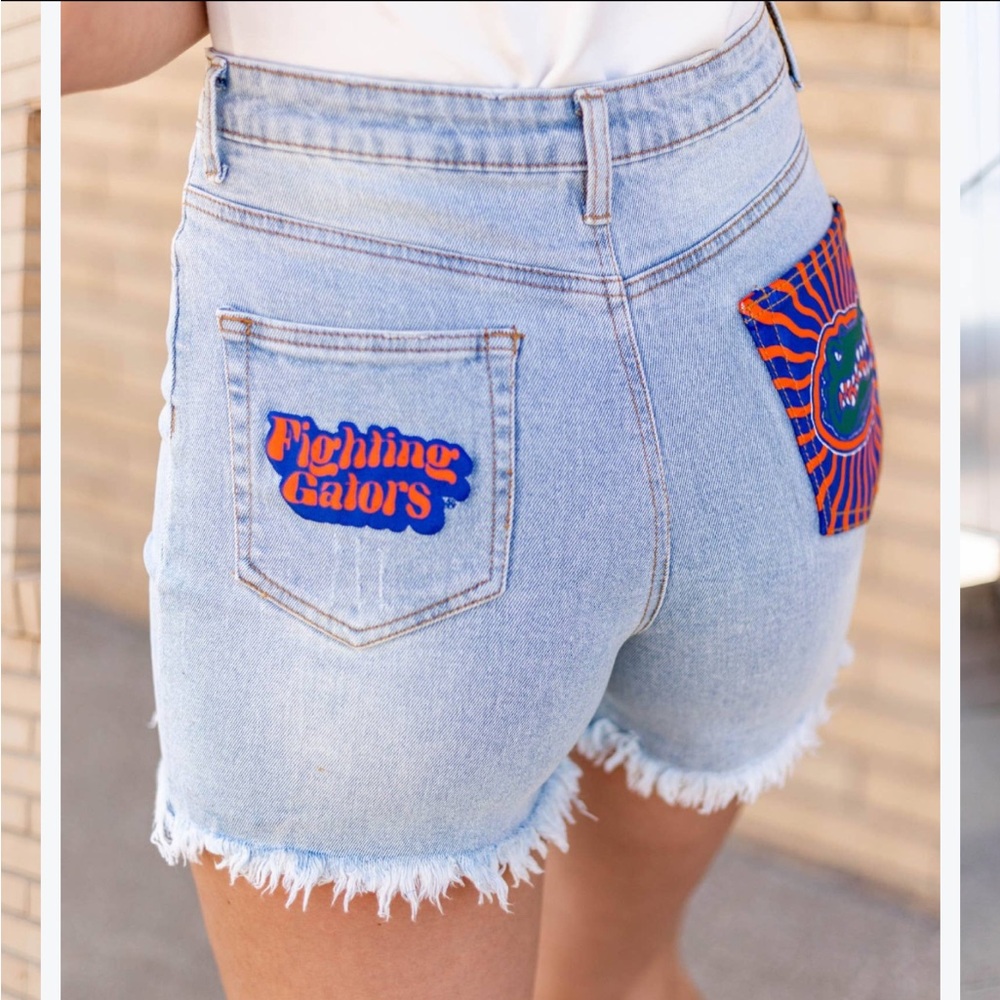 UF Gators Light Blue Denim Shorts